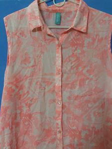 Pink Floral Sleeveless Tunic