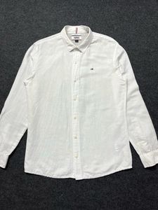Tommy Hilfiger Men's White Linen Shirt