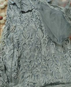 Elegant Grey Lace Lehenga Choli