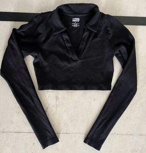 Polo Full Sleeves Crop Top🖤