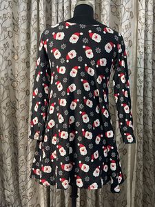 Festive Santa Print Mini Dress