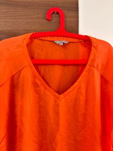Orange V-Neck Top