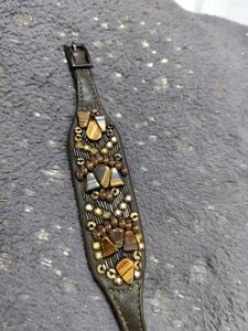 Leather -Boho Beaded Wrist Band