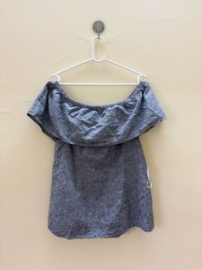 Off-Shoulder Grey Top