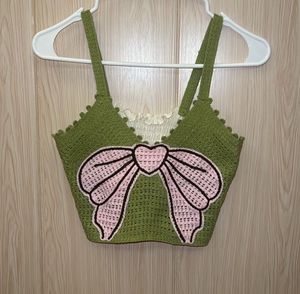 Crochet Bow Crop Top