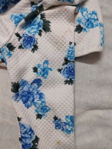 Floral Print White Jacket