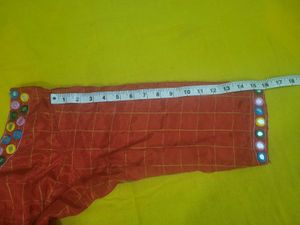 Red Kurta Set with Mirror Work