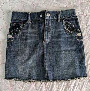 Cute Embellished Denim Skirt