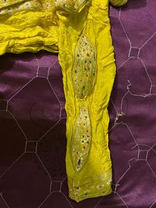 Vibrant Yellow Kurta with Intricate Embroidery