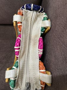 Colorful Woven Top-Handle Bag
