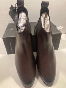 Armani Exchange Brown Leather Chelsea Boots