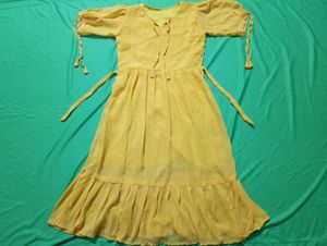 Yellow Tiered Midi Dress