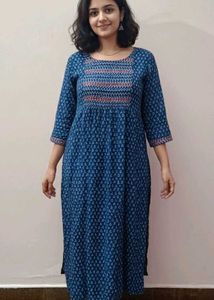 xxl Blue Printed Kurta