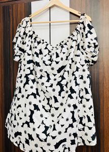 Off-Shoulder Floral Print Top
