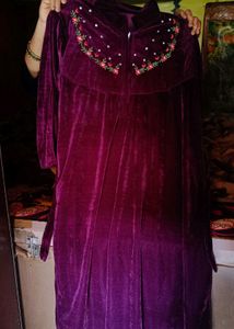 Elegant Embroidered Velvet Dress