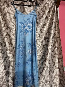 Light Blue Floral Maxi Dress