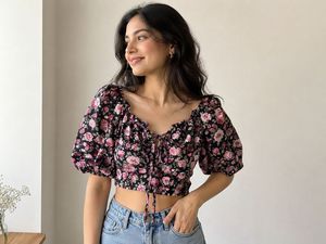 Floral Print puff sleeves top