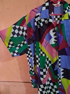Vibrant Abstract Print Short Sleeve Shirt