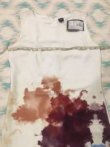 brand new white floral print knee length dress