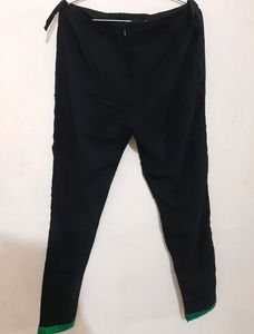 Halter Neck Aanarkali Kurti Pant Set Black &amp;