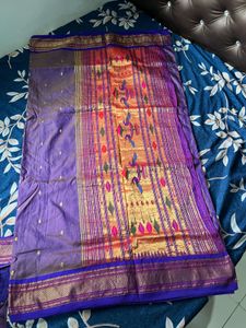 Purple Silk Paithani Saree with Blouse