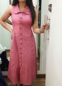 Pink Button-Down Dress