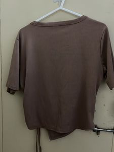 Ruched Drawstring Square Neck Top