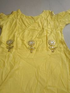 Yellow Embroidered kurta