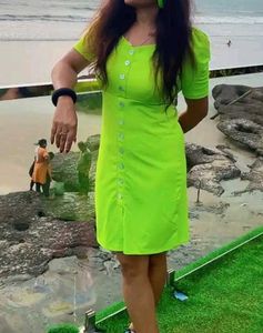Lime Green A-Line Mini Dress
