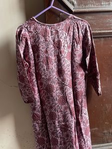 Floral Print V-Neck Kurta