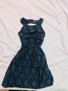 Elegant Navy Lace Skater Dress