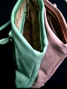 👜 Shoulder Bag | side1-Pink | Side2- Pista Green