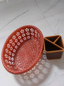 Plastic Storage Baskets Set