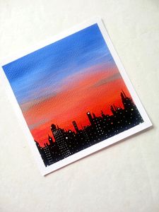 Painting Sunset City Night Look