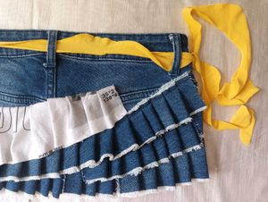 Upcycled Denim Ruffle Skirt – "Tokyo Drift" Editio
