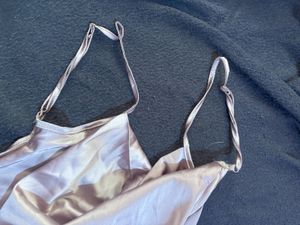 Elegant Satin Slip Dress with Bow Tie Back