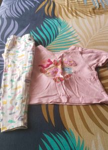 Pink Floral Top & Pants Set