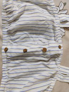 Striped Ruffle Crop Top