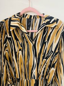 Mango Stylish Long Sleeve Print Dress