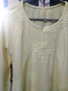 Beautiful Yellow Embroidered Kurta