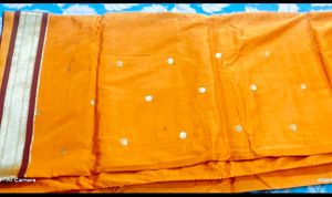 Vibrant Orange Silk Saree