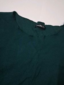 Dark Green Waffle Knit Top