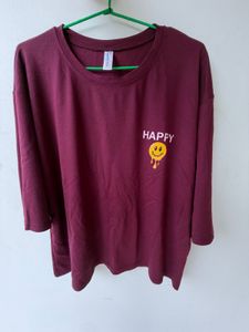 Maroon Oversized T-shirt
