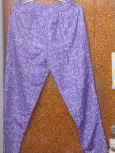 Purple Printed Kurta Set without Dupatta