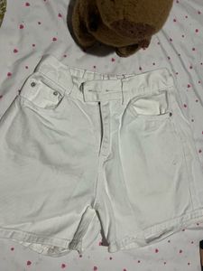 White Denim Shorts