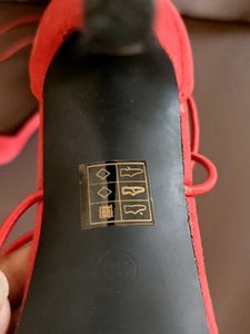 Coral Lace-Up Stiletto Heels
