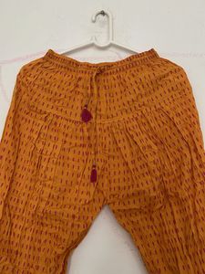 Orange Printed Ethnic Pants