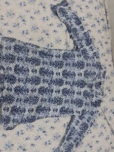 Blue Patterned short kurti