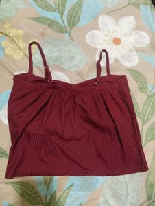 Ribbed Burgundy Crop Top