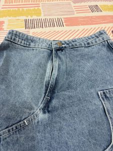 newme Denim Skirt with Tie Detail